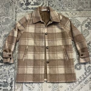 Plaid Tan Women's Jacket - Uniqlo Small